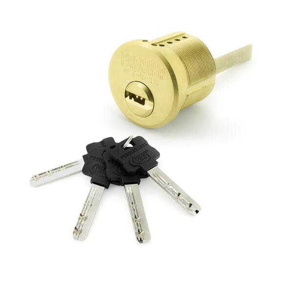 High-security brass commercial rim cylinder lock